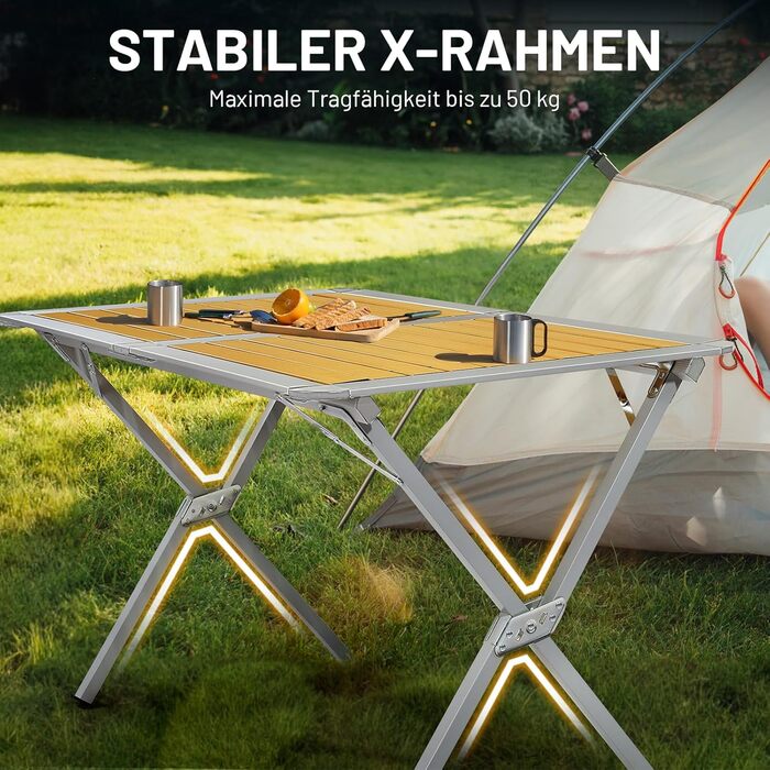 Складаний туристичний стіл Timber Ridge 110x70 см з алюмінію для кемпінгу, пікніка, відпочинку на природі