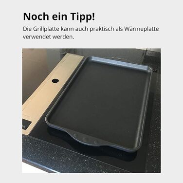 Гриль-плита Teppanyaki Lieblingspfanne 43x28 см, алюмінієва, антипригарна, з бічними ручками, для всіх типів плит і духовки, гладка поверхня