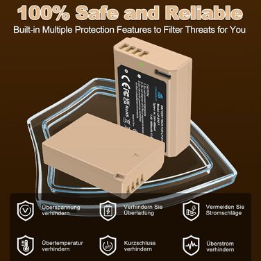 Акумулятор Homesuit LP-E10 1600mAh та LED-зарядний пристрій для Canon EOS 1100D, 1200D, 1300D, 2000D, Rebel T3, T5, T6, T7, Kiss X50, Kiss X70 (2 шт. акумулятори та 1 зарядний пристрій)