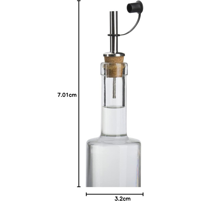 Виливники для пляшок Westmark 2 шт. (спирт, олія, оцет), нержавіюча сталь, корк, з повітряною трубкою, з петлею, сріблясті