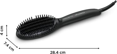 Прямий гребінь Rowenta x Karl Lagerfeld CF582L для всіх типів волосся | Швидке випрямлення | Керамічне покриття | Іонізація | Чорний