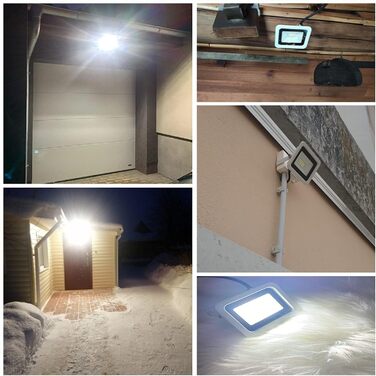 MIWATT LED Floodlights Outdoor 2 Pack, 50W LED Floodlight, Super Bright 4000LM Outdoor Floodlight 6000K Cool White IP68 Waterproof Outdoor Light, Outdoor Lamp for Backyard, Driveway, Doors, Garage, Hallway, Garden