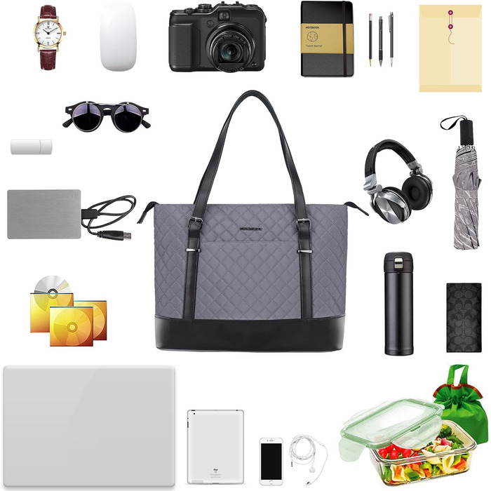 Сумка для ноутбука KROSER жіноча чорна елегантна 15.6