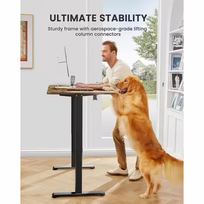 ErGear Height Adjustable Desk 120 x 60cm Height Adjustable Electric Ergonomic Standing Desk/Sitting Desk Computer Desk for Home Office with 4 Memory Control (Vintage Brown) 120*60 cm Vintage Brown