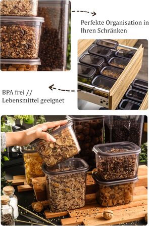 Герметичні контейнери для зберігання їжі Peggy 12 шт. по 800 мл, BPA-Free, для круп, цукру, борошна та інших продуктів