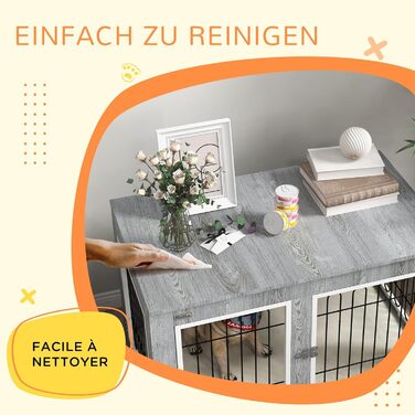 Клітка для собак PawHut 90x58x65 см, сіра, з подушкою та двома дверцятами, для собак до 25 кг