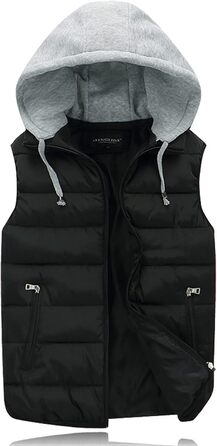 Чоловіча жилетка Steppweste з капюшоном та еластичними рукавами для активного відпочинку, чорна (M)