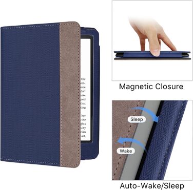 Чохол для Kindle 11-го покоління (2024/2022) Navy Blue: захисна обкладинка з підставкою та авто-сном