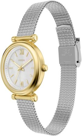 Жіночий наручний годинник Fossil Carlie, золотистий кварцовий механізм, сталевий браслет (28 мм, Rich Gold)
