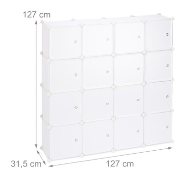 Relaxdays Plastic Storage Shelf with 16 Compartments