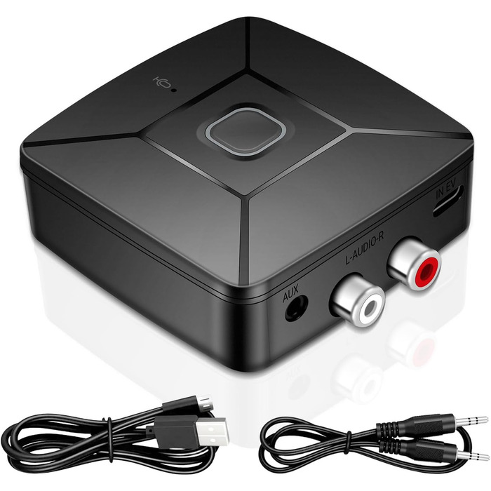 Bluetooth аудіоприймач 6.0 з LDAC Hi-Res декодуванням, сертифікований Hi-Res Audio, з 3.5mm та RCA виходами, сумісний з колонками, підсилювачами, автомагнітолами