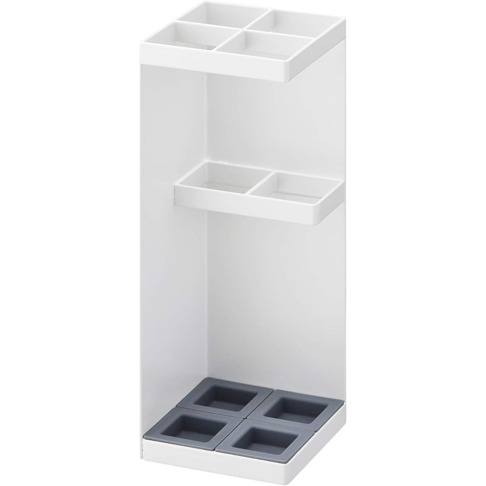 Yamazaki 2814 PLAIN Wardrobe, white, steel/wood, minimalist, 28 x 28 x 177 cm (White, Bundle with umbrella stand, One Size)