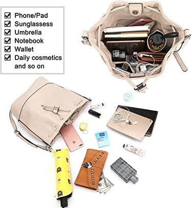 Сумка жіноча AFKOMST бежева: легка сумка на плече, велика м'яка сумка-шопер з двома ремінцями