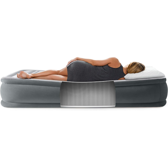 Надувний матрац Intex Twin Comfort-Plush Fiber-Tech RP 99x191x33 см (67766ND) - односпальний, для дому та відпочинку