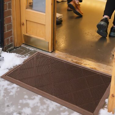 Килимок для дому та вулиці DEXI, 43x90 см, коричневий, водонепроникний, з антиковзким покриттям