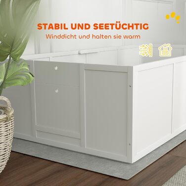 Кія для цуценят PawHut: вольєр-забіг для собак з регульованою дверцятами, білий, 196x96x48 см