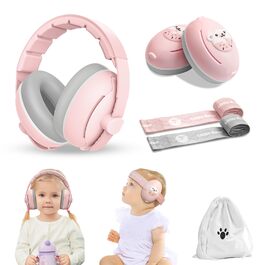 Навушники для дітей Baby Gehörschutz - 2-в-1, захист вух, зменшення шуму, регульоване наголов'я (Рожевий)