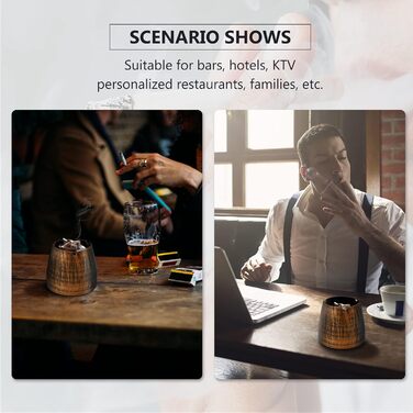 Стакан для сигарет з кришкою, для дому та вулиці, нержавіюча сталь, вітрозахисний, для садів, барів, офісів (великий)