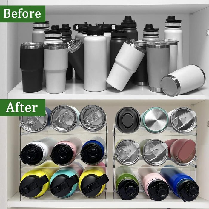 4-Piece Stackable Bottle Rack, Plastic Bottle Holder for Refrigerator, Cabinet, Kitchen Organizer Storage & Organization, Wine Bottle Kitchen Cabinet Storage