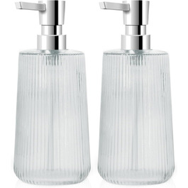 Набір дозаторів для мила з прозорого скла (2 шт.) 250 мл, для ванної кімнати та кухні