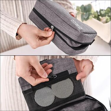 Чоловіча туалетна сумка-органайзер для підвішування, сіра. Водонепроникна дорожня туалетна сумка з гачком