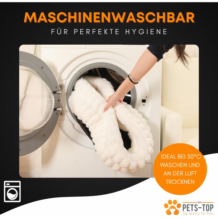 М'яке ліжко для кота з плюшу, кругле, біле, 60 см – зручний лежак для котів та маленьких собак