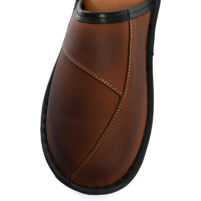 Чоловічі тапочки Hausschuhe Leder: зручні, теплі, ручні, з антиковзкою підошвою, розміри 41-47, колір коричневий