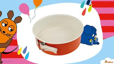 Форма для випічки Dr. Oetker DieMaus Ø26 см, кругла, з антипригарним покриттям (оранжево-кремовий)