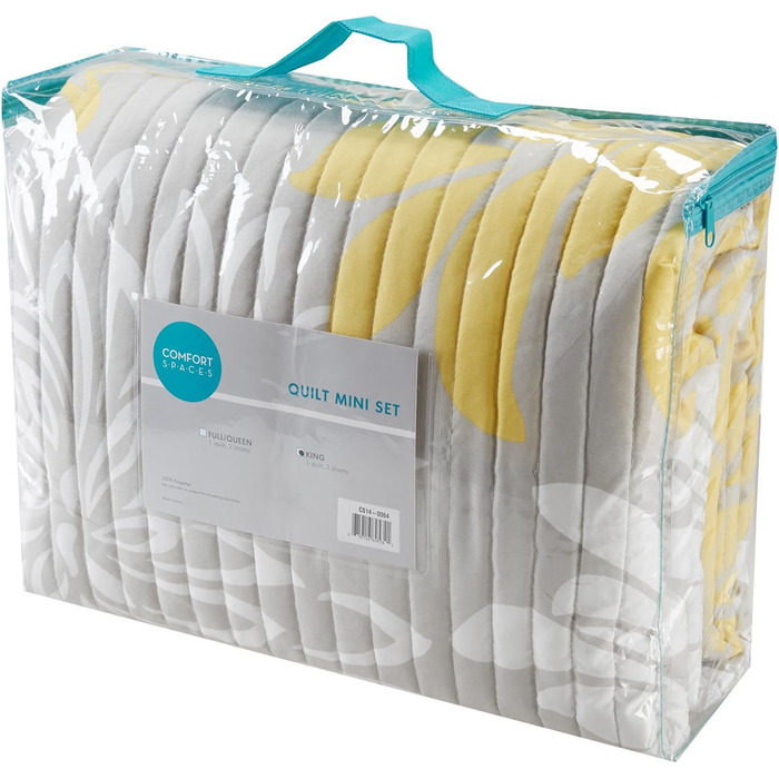 Комплект постільної білизни Comfort Spaces Enya CS14-0064, 3-частинний, квітковий принт, сірий, king size (104x90 дюймів)