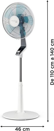 Вентилятор Rowenta Turbo Silence Extreme: тихий, потужний, з авто-обертанням, 4 швидкості, нічний режим, білий/чорний, VU5640 Hell