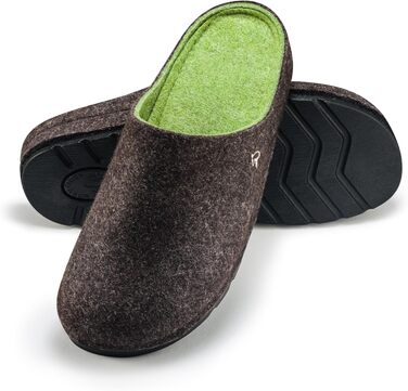 Чоловічі фетрові домашні тапочки ESTRO - теплі зимові тапочки з гумовою підошвою, розмір 41 EU, коричневого кольору