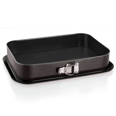 Форма для випічки прямокутна Grizzly Springform 35x24 см з антипригарним покриттям та захистом від протікання, чорна