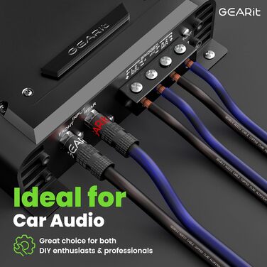 Кабель акустичний GearIT 12 AWG, 30.4 м (100 футів), чорний/синій - для домашнього кінотеатру та авто