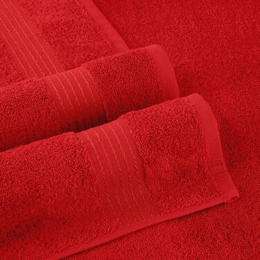 Набір рушників Elegant Comfort Premium Cotton з турецької бавовни, 6 предметів (2 банні, 2 для рук, 2 маленькі), червоний