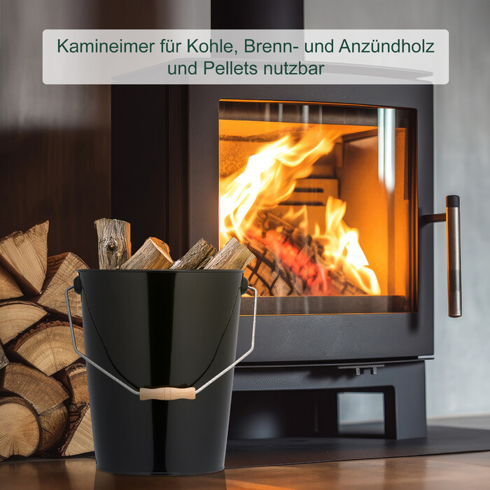 Relaxdays Black Charcoal Bucket with Handle