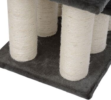 PawHut Pet Stairs 3-Step Cat Stairs Dog Stairs Stairs for Cats and Dogs Plush Dark Grey 45 x 35 x 34 cm