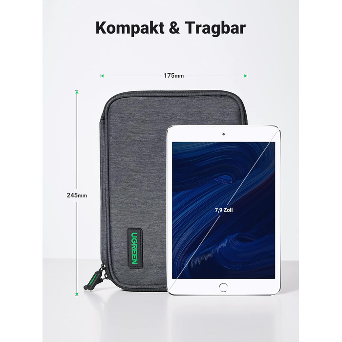 UGREEN Electronic Travel Cable Bag Universal Travel Cable Organizer Electronic Accessories Case 2-Layer Large Electronic Accessories Bag for Cables, Chargers, Power Bank, Tablet (S)