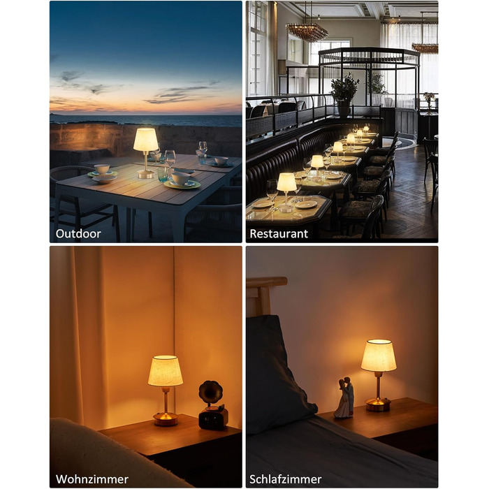 LED-лампа Egobasic настільна бездротова, 5200mAh, торкання, диммування, для дому та вулиці