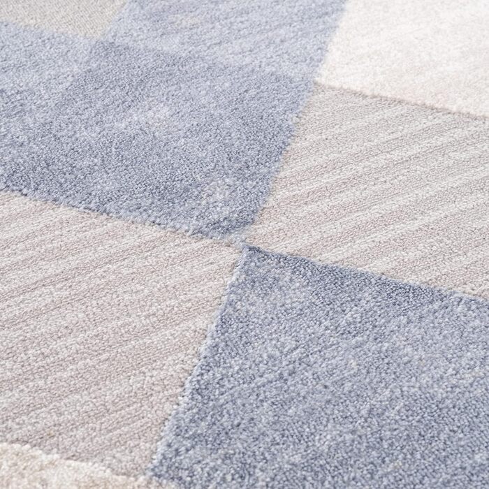 Килим SANAT Evra для вітальні - коротковорсовий килим з сучасним дизайном, підходить для вітальні, коридору, їдальні, спальні, кухні та дитячої кімнати (80x150 см, 200 x 280 см, прямокутний, блакитно-сірий)