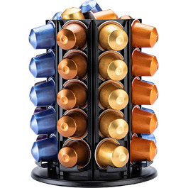 Тримач для капсул кави Bagoo Nespresso з обертанням на 360° та додатковим відсіком для капсул (40+)