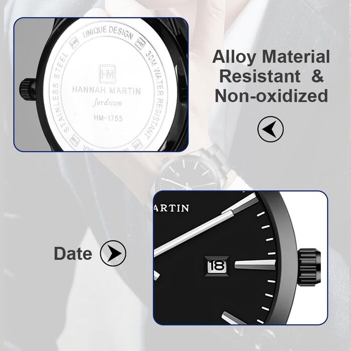 Годинник чоловічий OFF CUP з датою, кварцовий хронограф, водонепроникний, з нержавіючої сталі, для бізнесу та повсякденного носіння (білий)