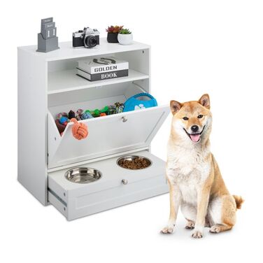 Relaxdays Dog Feeding Cabinet