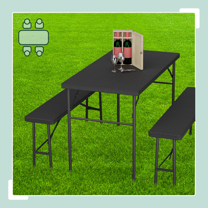 Relaxdays 3-piece folding beer garden set