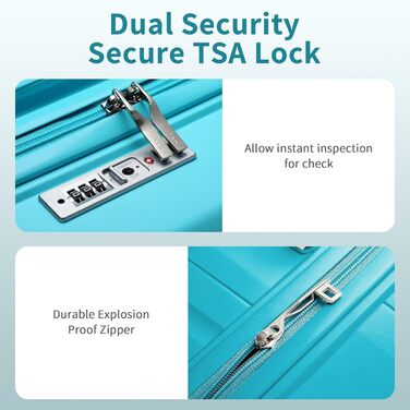 Чемодан середнього розміру KONO 65см з поліпропілену з TSA замком, 65x46x26.5см (Зелений)