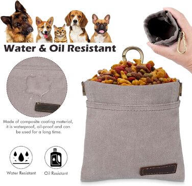 Футляр для ласощів для собак, малий, з автоматичним закриттям, для тренувань, сірий