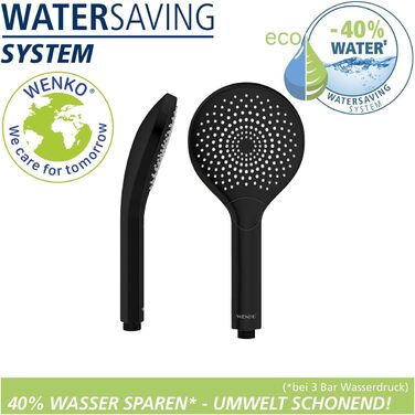 Water-Saving Showerhead Wood (Matte Black)