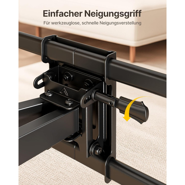 Настінна кріплення для телевізора monTEK, 37-90 дюймів, до 75 кг, з подвійними шарнірними руками, регулювання нахилу, поворот і витягування, VESA 600x400