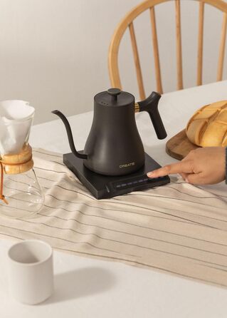 Electric Kettle 0.5L - HATTORI STUDIO - White with Keep Warm, Safety System, Thermostat, Digital Display, Temperature Indicator, 880W