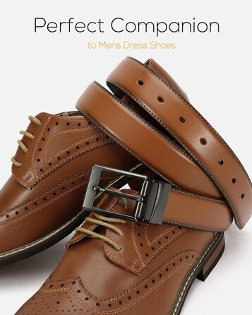 Чоловічий шкіряний ремінь CHAOREN, ремінь для костюма та ділового стилю, 32 мм, чорний/коричневий, розмір 93 см (загальна довжина 105 см)