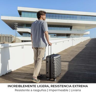 Набір валіз NEWTECK 4 шт. (75см, 63см, 53см, органайзер) ABS, жорсткий, міцний, сірий